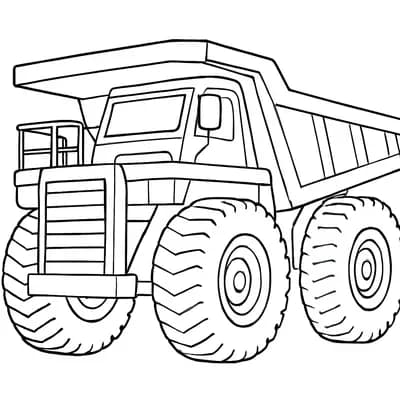 Mijnbouwtruck Kleurplaat
