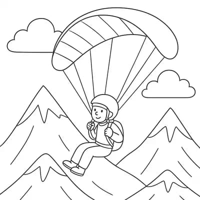 Paraglider Kleurplaat