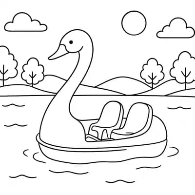 Pedal Boat Kleurplaat