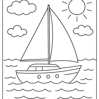 Zeilboot Kleurplaat