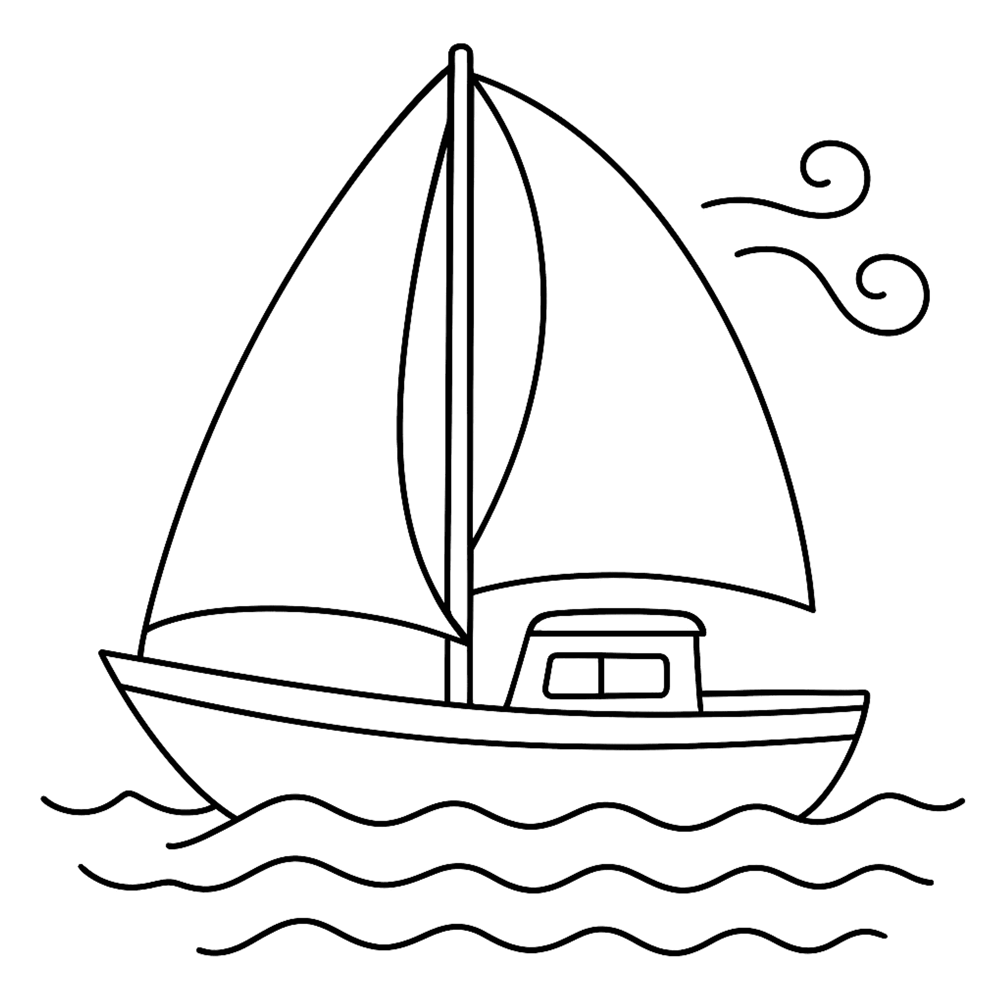 Zeilboot Kleurplaat