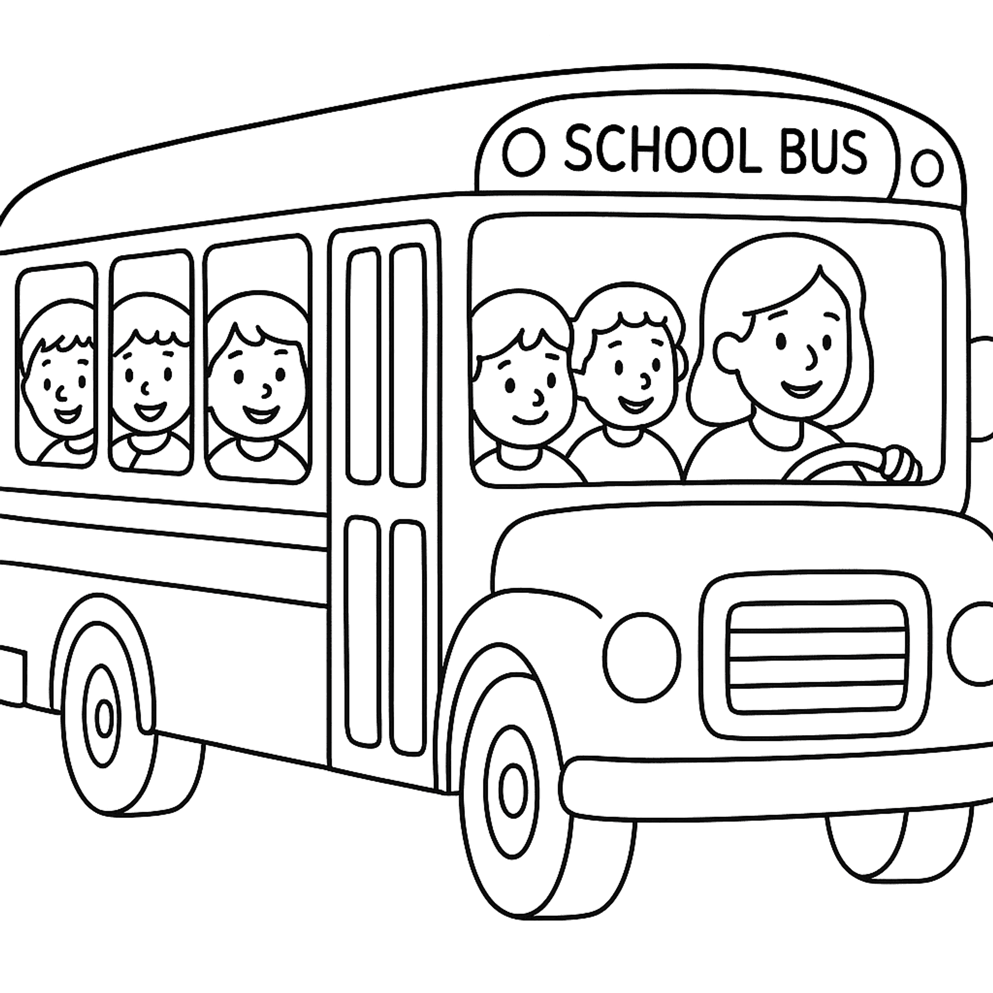 Schoolbus Kleurplaat