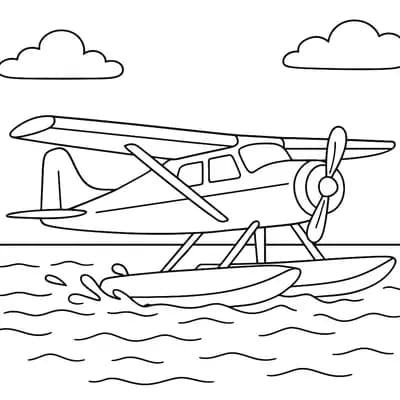 Watervliegtuig Kleurplaat
