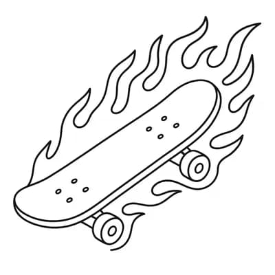 Skateboard Kleurplaat