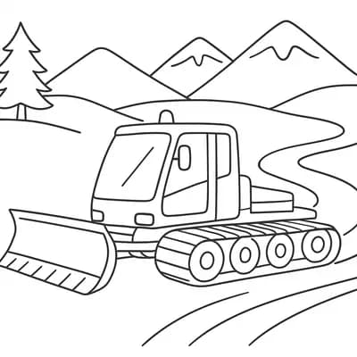 Snowcat Vehicle Kleurplaat