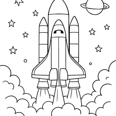 Space Shuttle Kleurplaat