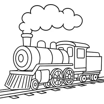 Stoomtrein Kleurplaat
