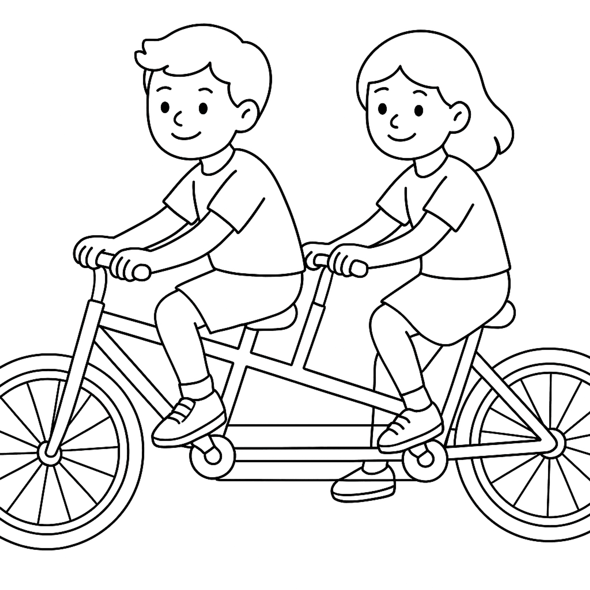 Tandem Fiets Kleurplaat