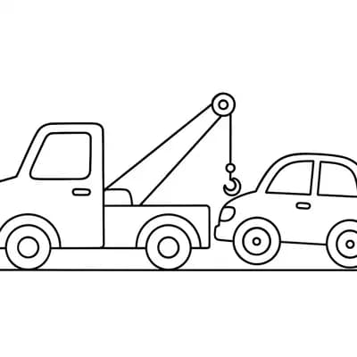 Takelwagen Kleurplaat