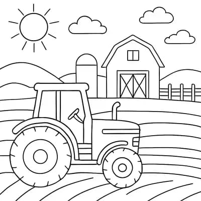 Tractor Kleurplaat