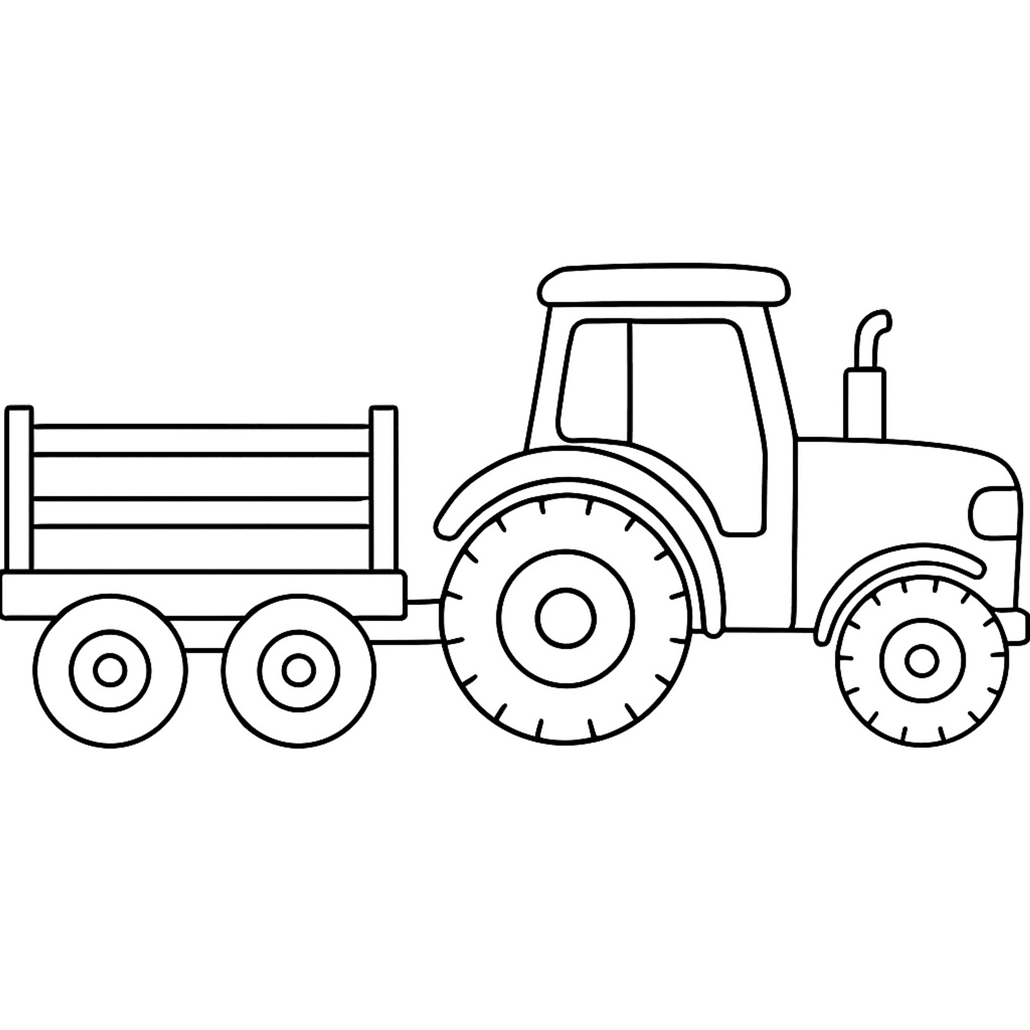 Tractor met Aanhanger Kleurplaat