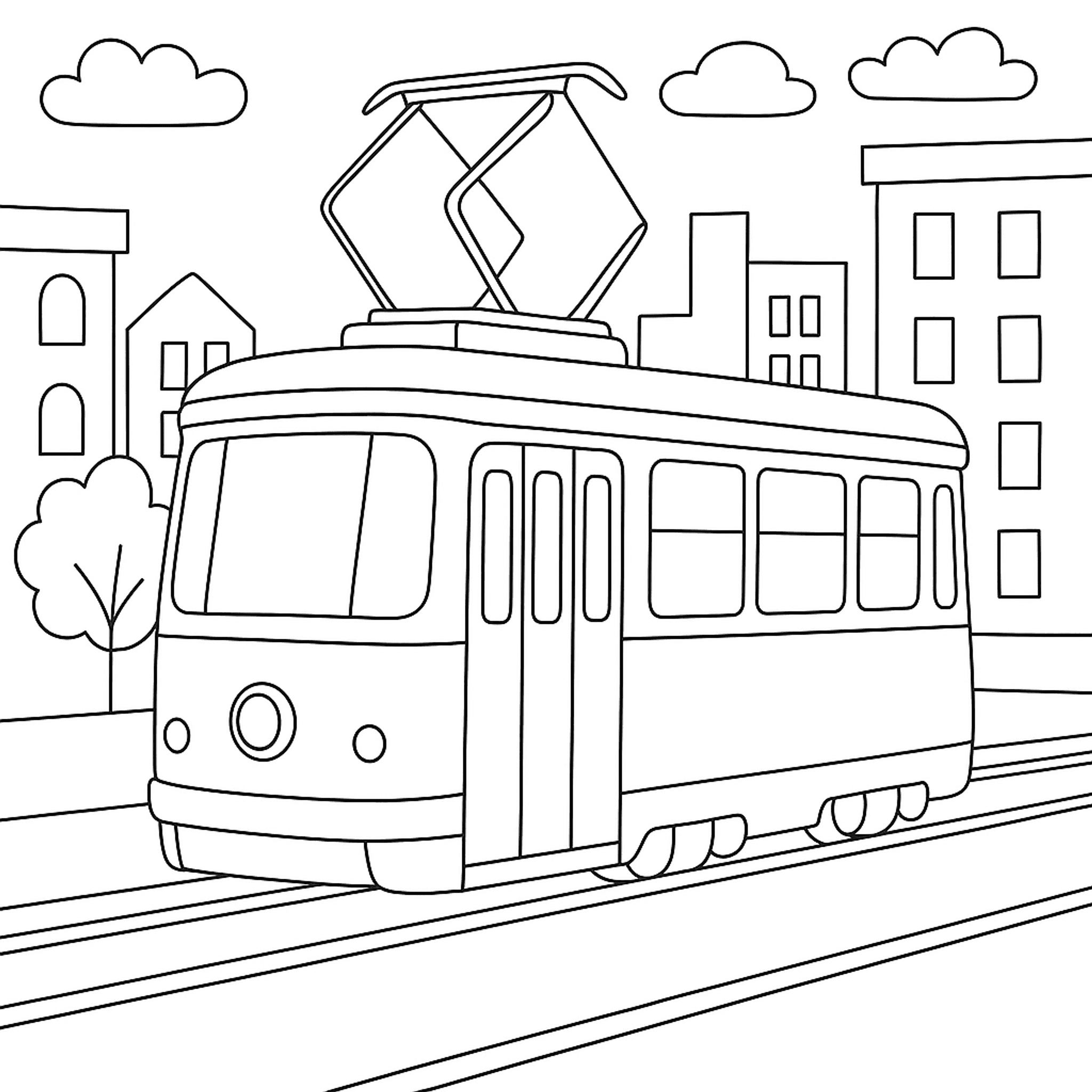 Tram Kleurplaat