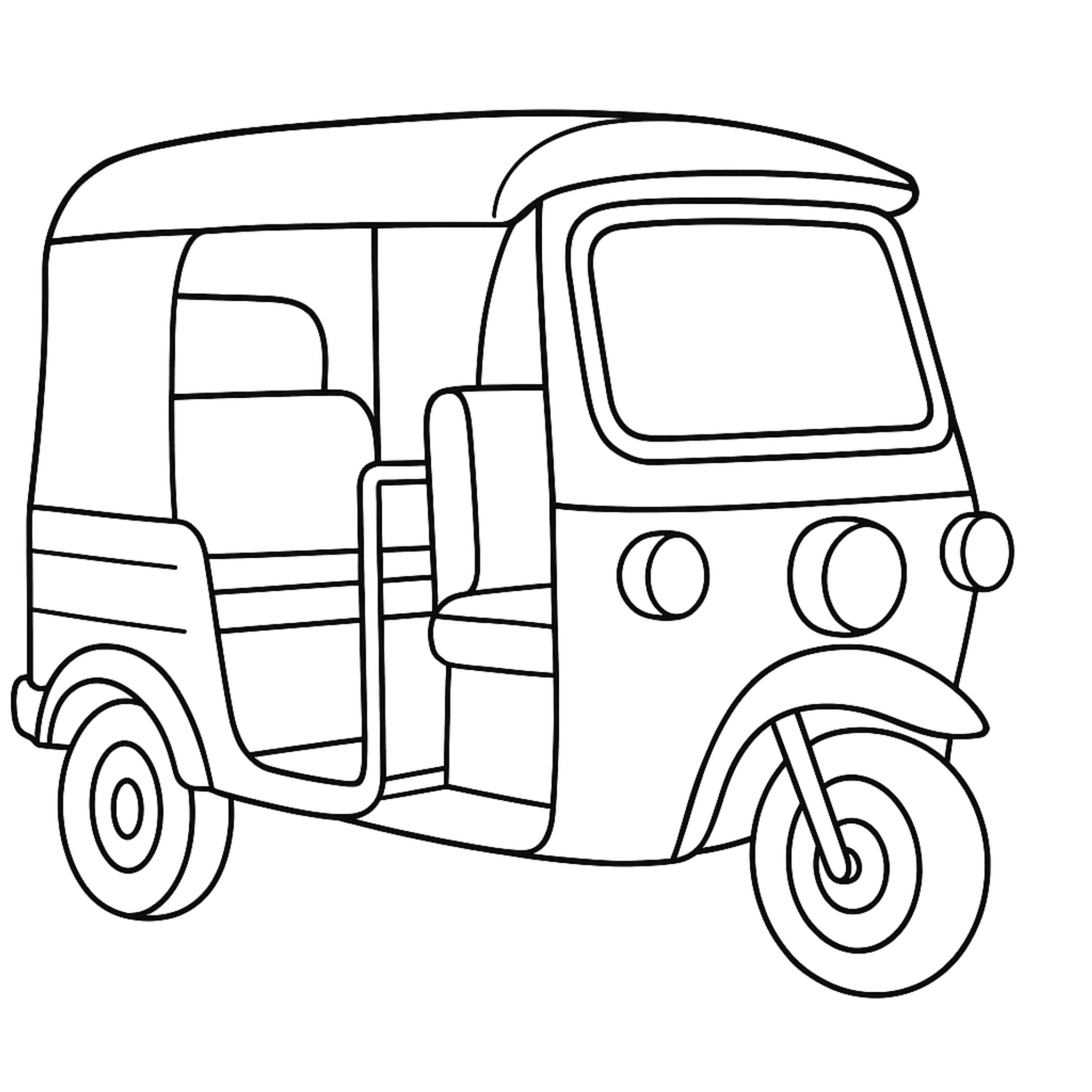 Tuktuk Kleurplaat
