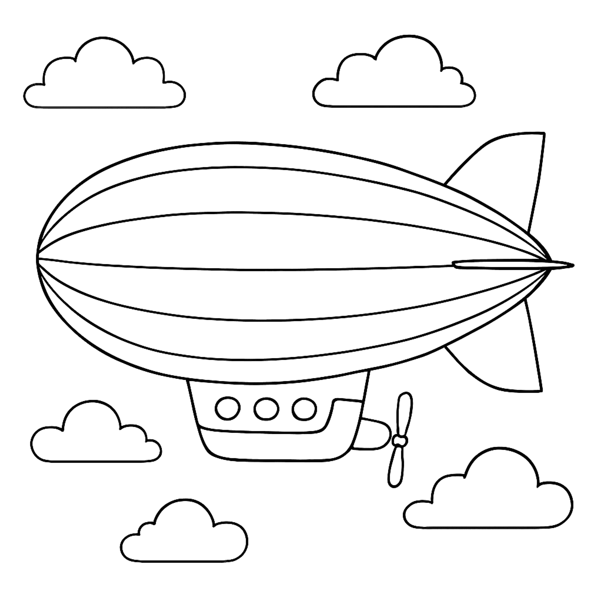 Zeppelin Airship Kleurplaat