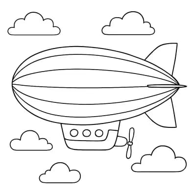 Zeppelin Airship Kleurplaat