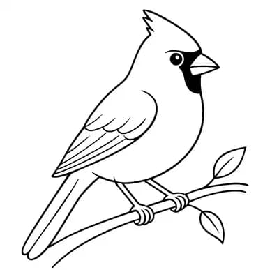 Kardinaalvogel Kleurplaat