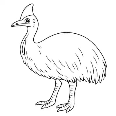 Cassowary Dangerous Kleurplaat
