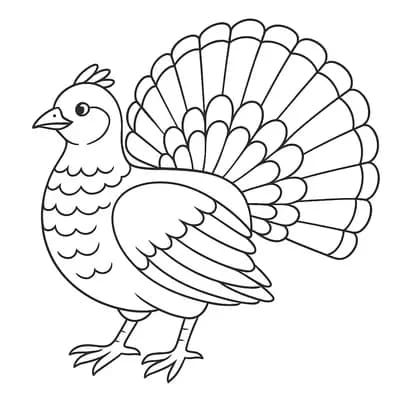 Grouse Displaying Kleurplaat