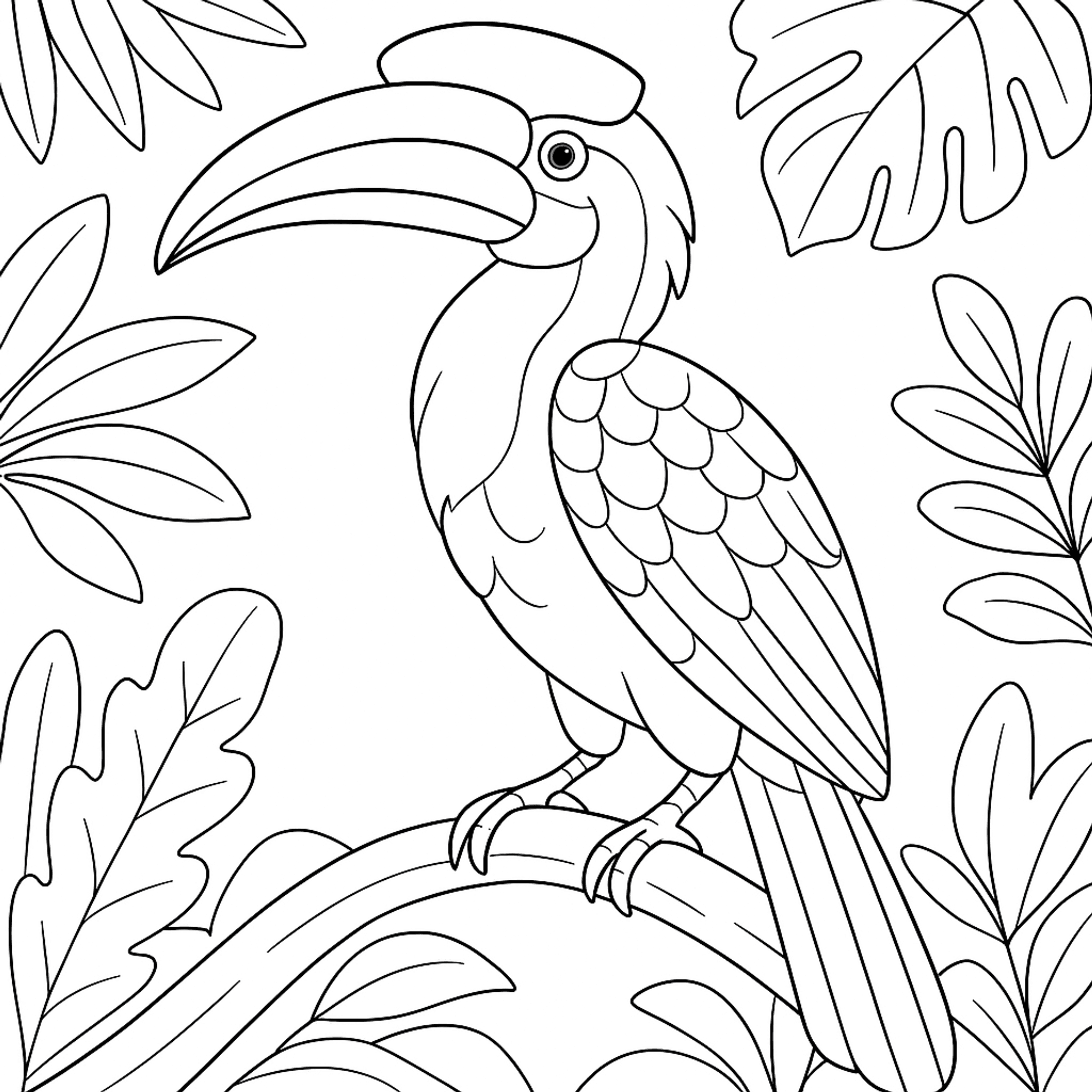 Hornbill Large Kleurplaat