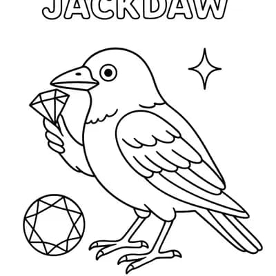 Jackdaw Clever Kleurplaat