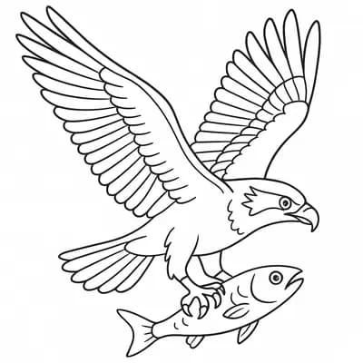 Osprey Catching Kleurplaat
