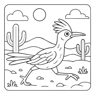 Roadrunner Running Kleurplaat