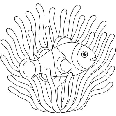 Anemoonvis Kleurplaat