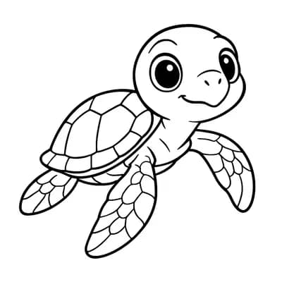 Baby Zeeschildpad Kleurplaat