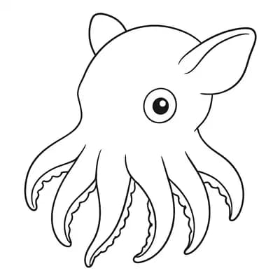 Dumbo Octopus Kleurplaat