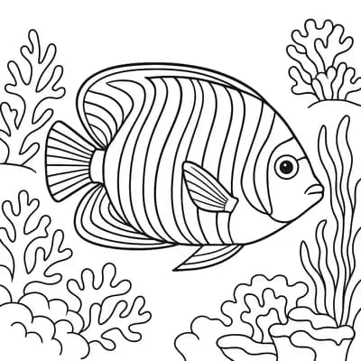 Emperor Angelfish Kleurplaat