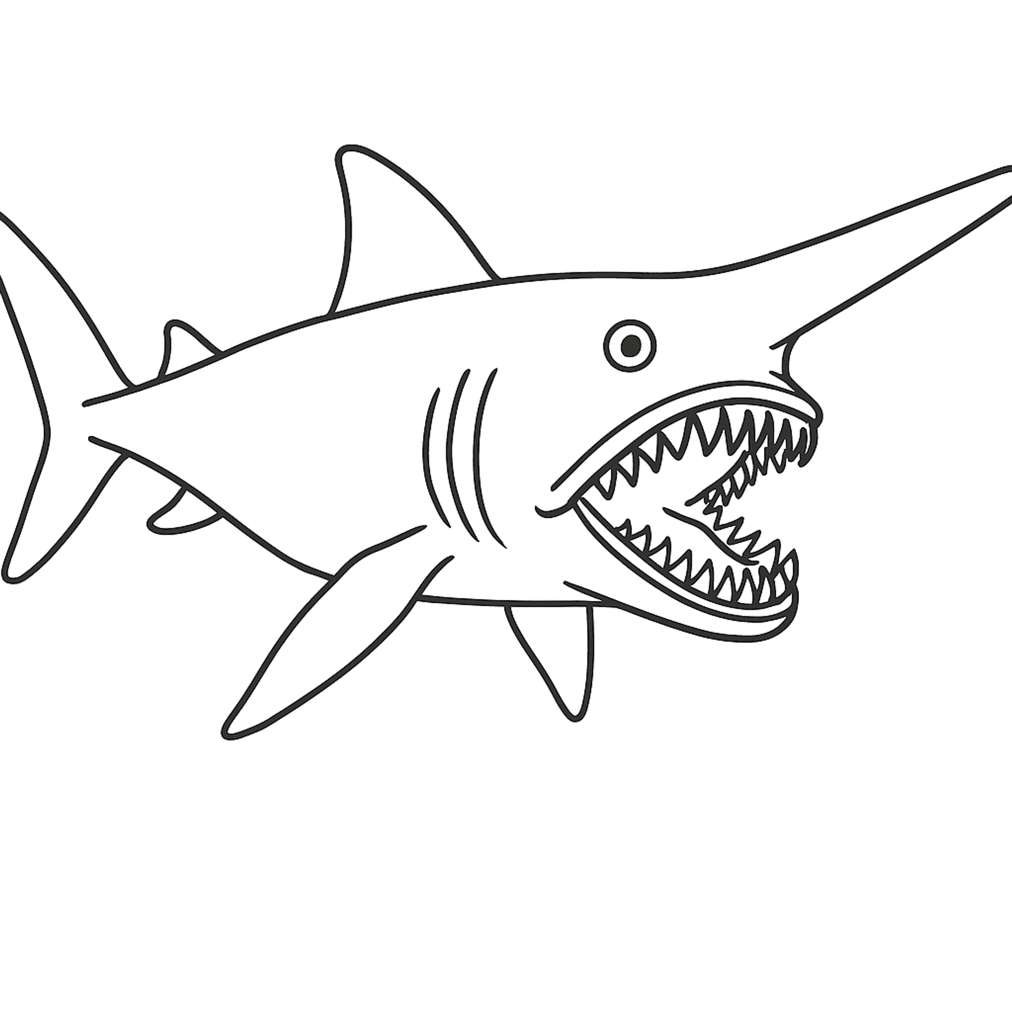 Goblin Shark Kleurplaat