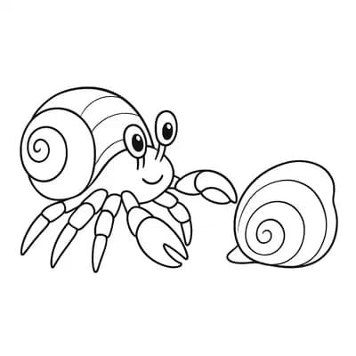 Heremietkreeft Kleurplaat