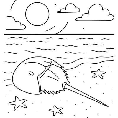 Horseshoe Crab Kleurplaat