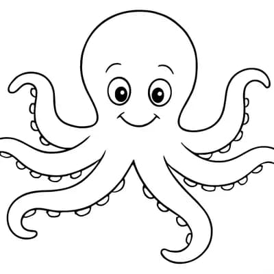 Octopus Kleurplaat