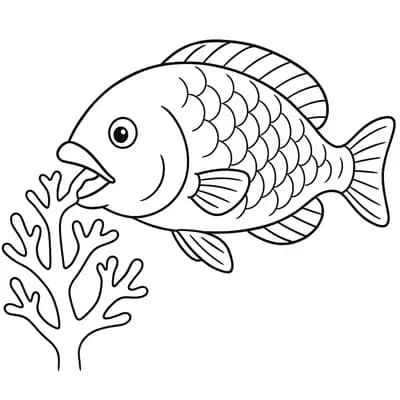 Parrotfish Biting Kleurplaat