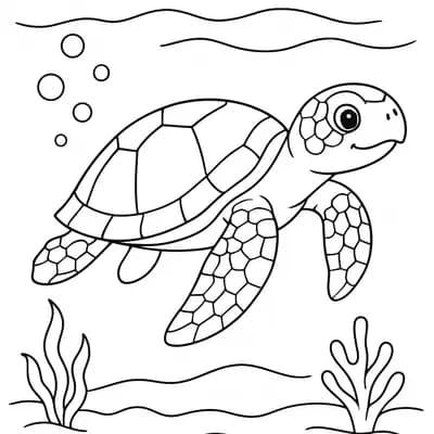Zeeschildpad Kleurplaat