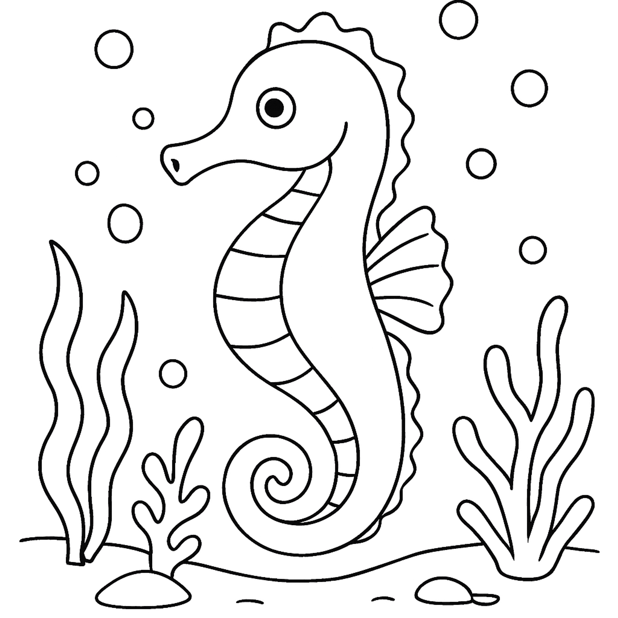 Zeepaardje Kleurplaat